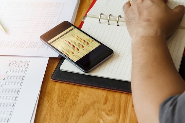 A person using a budgeting app on their smartphone, with charts and graphs illustrating income and expenses. The image should emphasize the convenience and benefits of digital budgeting tools.