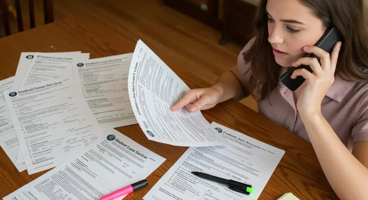 Person speaking with student loan servicer