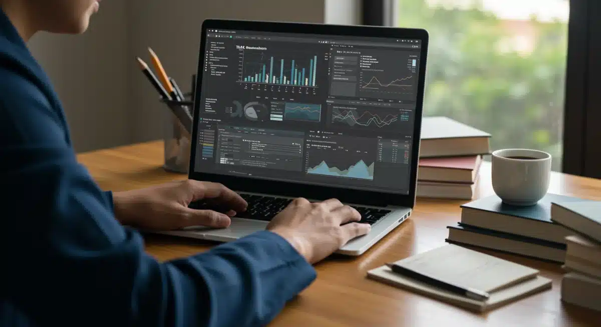 Investor analyzing financial data and tax documents on a laptop, adapting to new tax regulations.