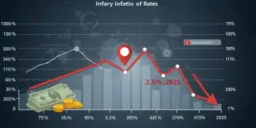 Graphic showing US inflation trend towards 3.5% target in 2025, impacting consumer spending.