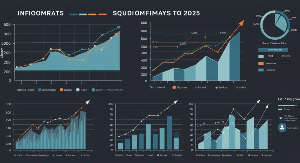 Infographic showing key economic indicators influencing 2025 consumer spending forecast, including inflation and employment.