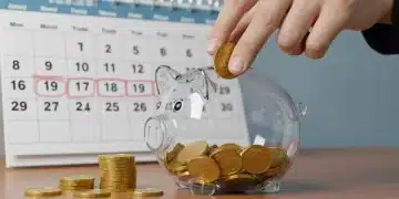 Illustration of a person saving money in a piggy bank for an emergency fund