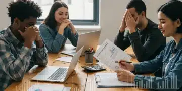 Group of young adults reviewing income-driven repayment plans for 2025, showing financial relief