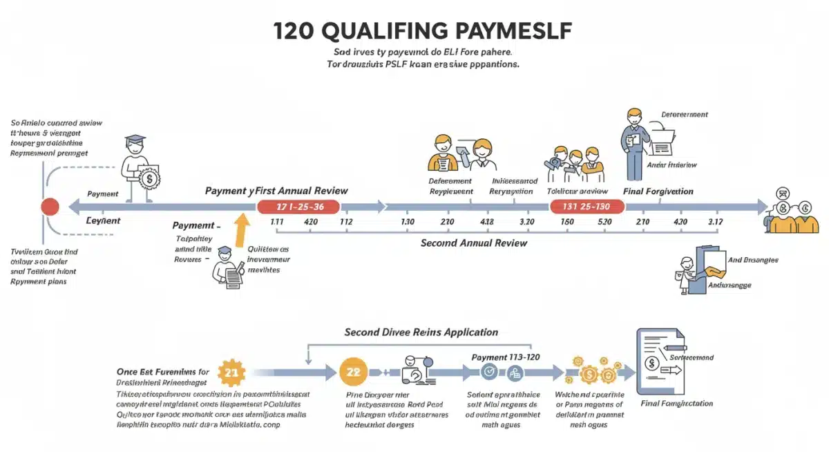 Infographic showing PSLF 120 qualifying payments timeline