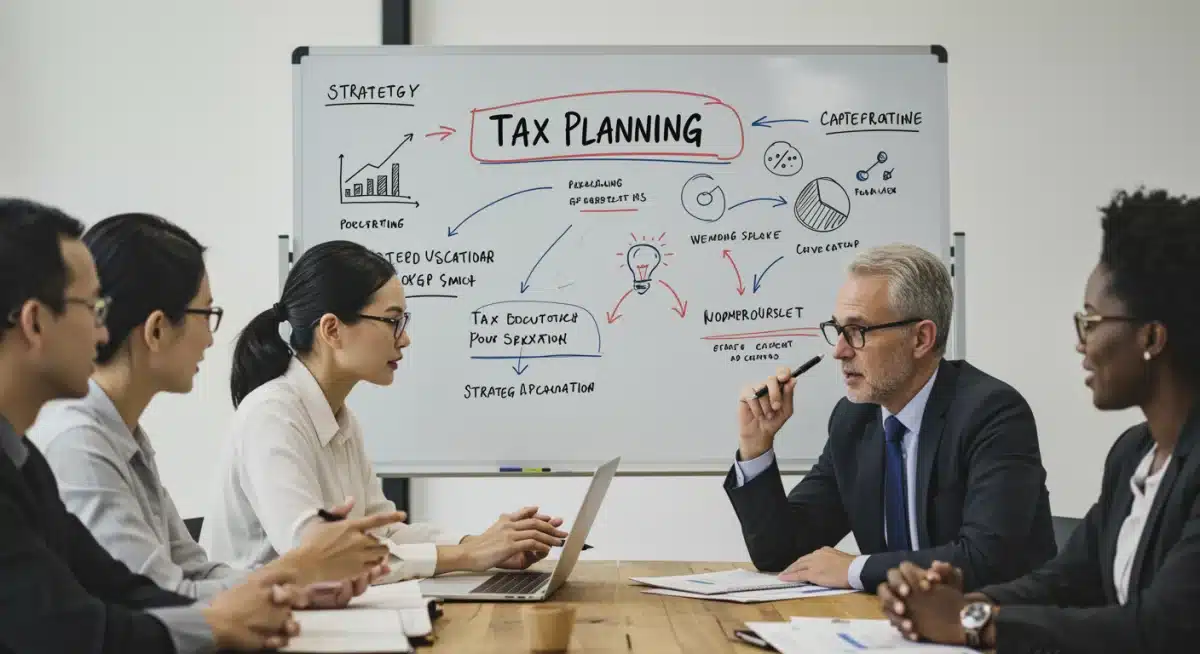 Small business owners discussing tax strategy and deduction optimization