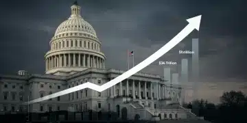US national debt projection to $36 trillion by 2025, with Capitol building in background