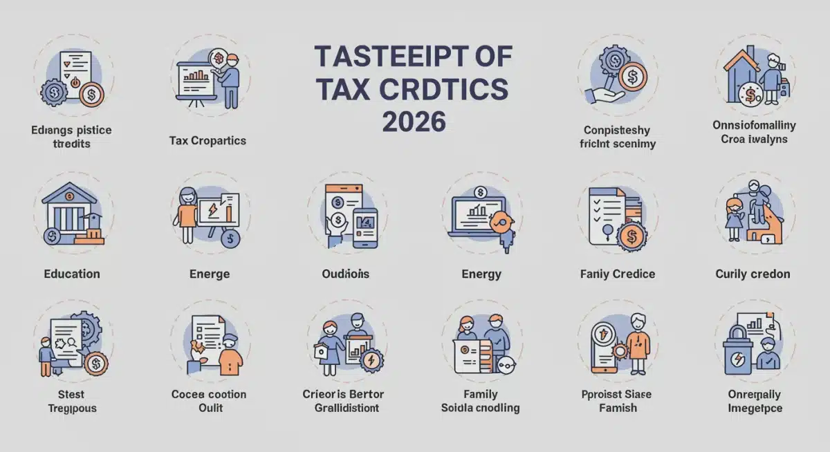 Infographic detailing different types of 2026 tax credits available.