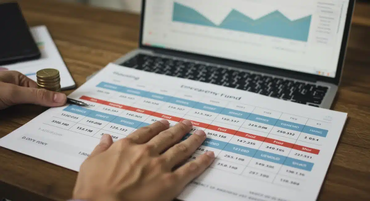 Detailed budget spreadsheet showing monthly expenses