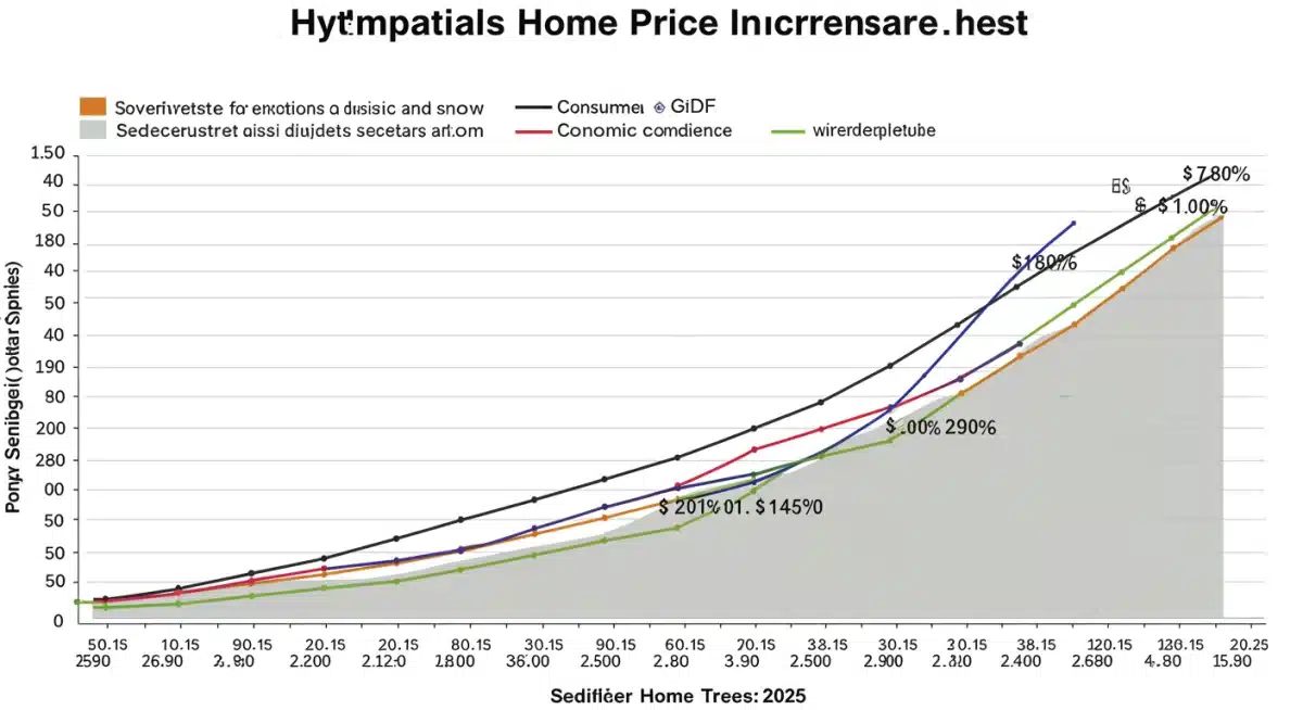 Graph showing hypothetical 5% home price fluctuation scenarios for 2025 and economic effects
