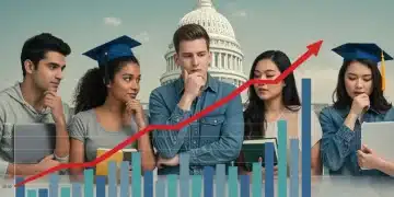 Students reviewing financial documents with a hopeful expression, symbolizing savings through the SAVE Plan