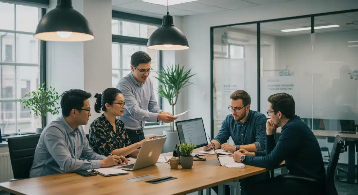 Team collaborating on innovative project for R&D tax credit