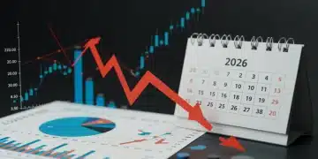 Charts showing economic forecasts for 2026 unemployment, with financial impact symbols.