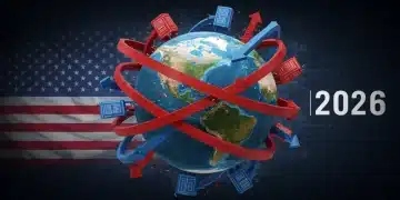 Global trade network under strain, illustrating 2026 US import export challenges