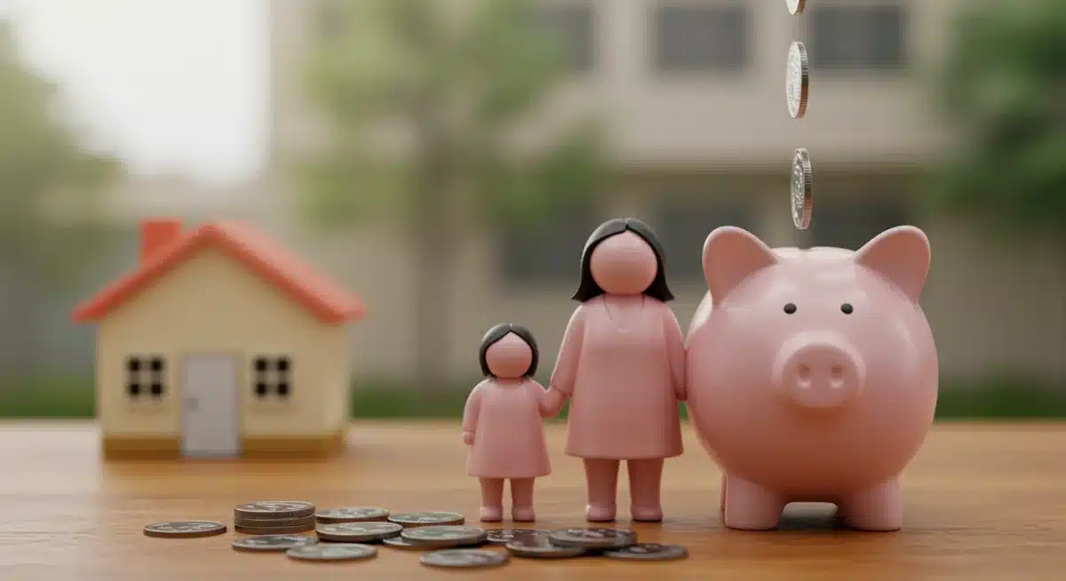 Hucha familiar simbolizando el ahorro conjunto para metas financieras y educativas.