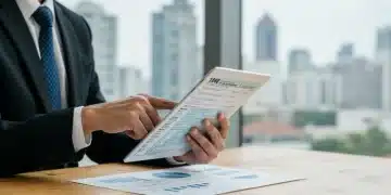 Persona analizando documentos fiscales y gráficos en una tablet, simbolizando la planificación de la declaración de la renta 2026.