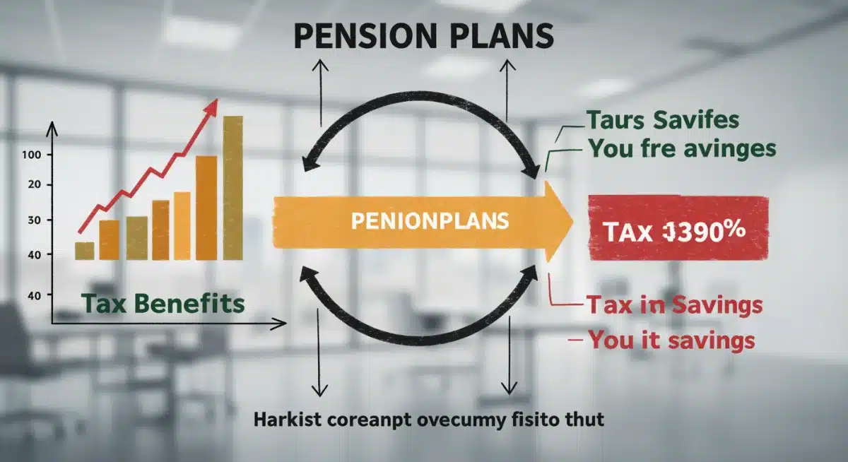 Infografía comparativa de planes de pensiones y beneficios fiscales, con gráficos de crecimiento y ahorro.