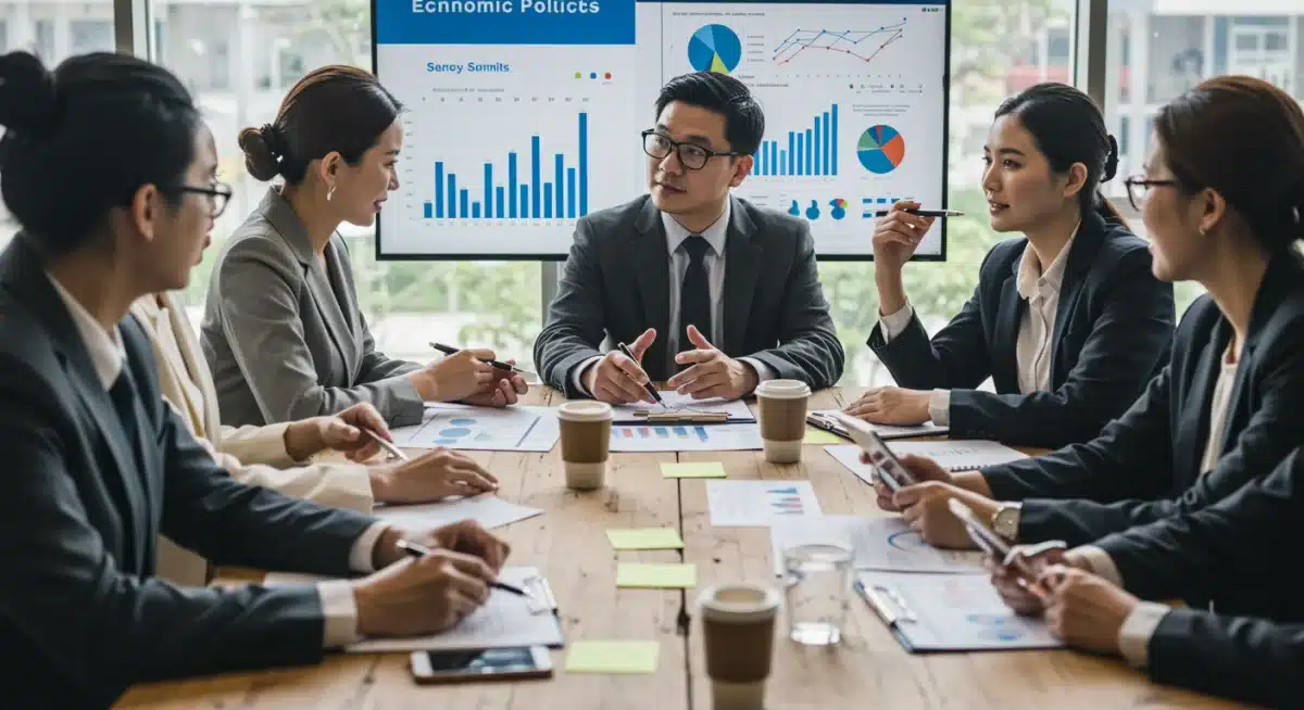 Grupo de expertos y ciudadanos debatiendo sobre el impacto social y económico de un nuevo impuesto.