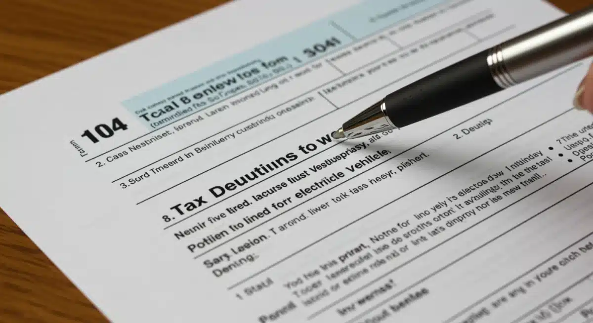 Documento fiscal con sección destacada sobre deducciones para vehículos eléctricos