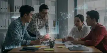 Emprendedores colaborando en un espacio moderno, simbolizando los incentivos fiscales para startups en 2026.