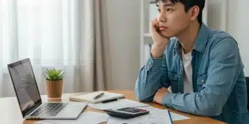 Estudiante analizando documentos de préstamo estudiantil en un ordenador