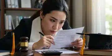 Estudiante analizando documentos legales sobre deuda educativa y la Ley de Crédito al Consumo 2026.