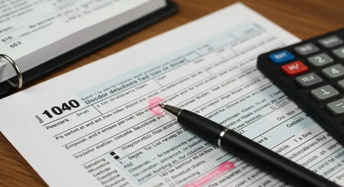 Formulario de declaración de impuestos con secciones de deducciones por donaciones.