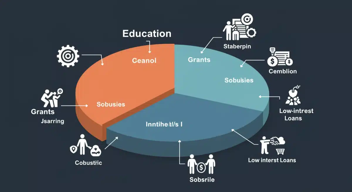 Gráfico explicativo de tipos de ayudas y subsidios educativos