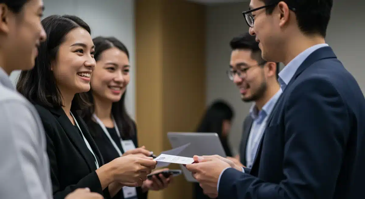 Grupo de jóvenes profesionales haciendo networking, simbolizando desarrollo profesional y búsqueda de mejores salarios.