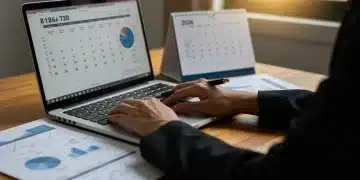 Persona revisando documentos y ordenador, simbolizando la declaración del Modelo 720 en 2026 y la planificación fiscal.