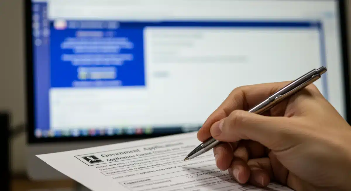 Persona rellenando formulario de solicitud del cheque familiar online