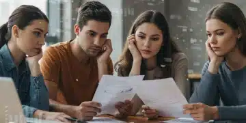 Students reviewing financial documents for loan deferment and forbearance options in 2026