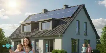 Vivienda moderna y eficiente con paneles solares, representando la deducción por eficiencia energética.