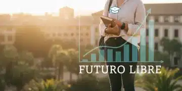 Joven estudiante español con esperanza ante el futuro de la condonación de deuda.