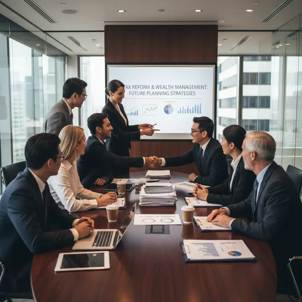 Asesor financiero explicando estrategias de inversión ante cambios fiscales