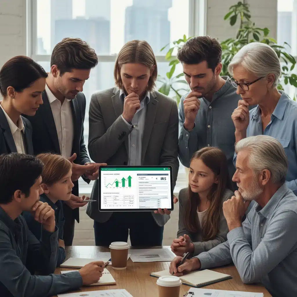 Personas de diferentes edades y perfiles analizando información fiscal en una tableta, representando el impacto en la ciudadanía.