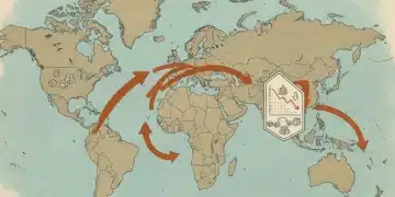 Mapa económico global con España y China, mostrando flujos comerciales y la desaceleración china.