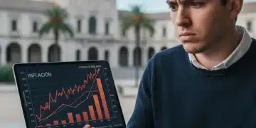 Estudiante español preocupado por la inflación y el aumento del coste de los préstamos estudiantiles.
