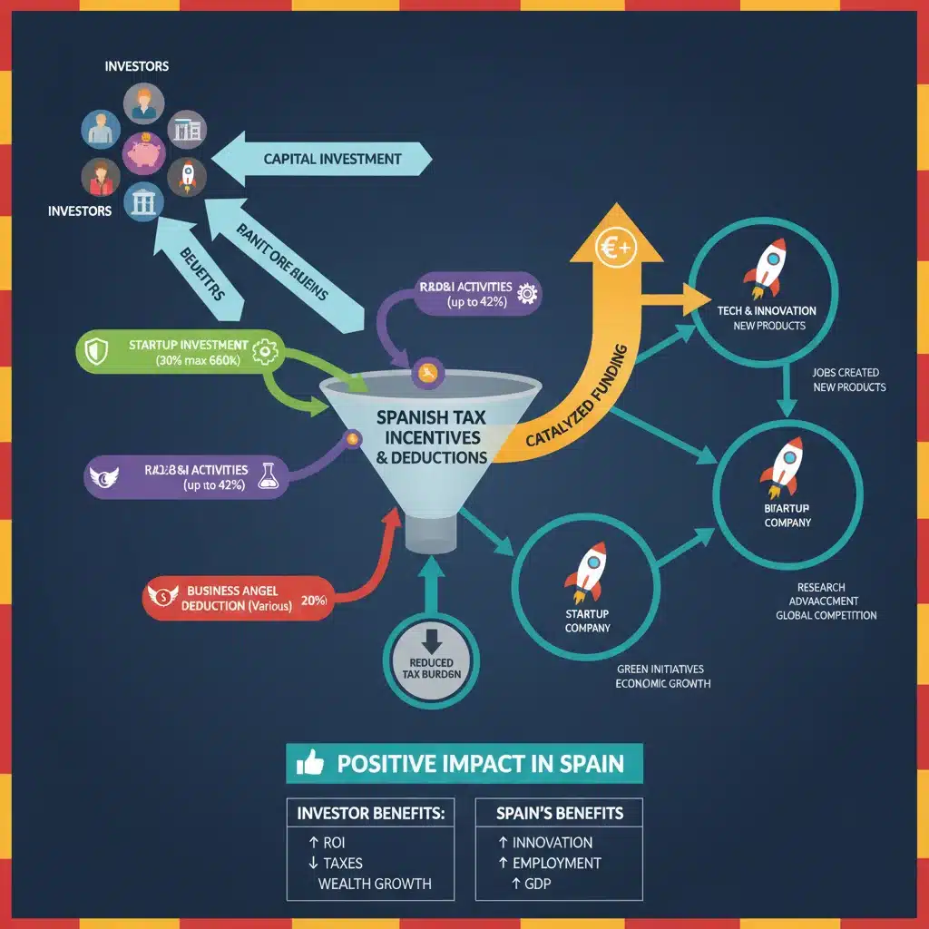 Infografía detallada sobre el impacto de los incentivos fiscales en la inversión y crecimiento de startups.